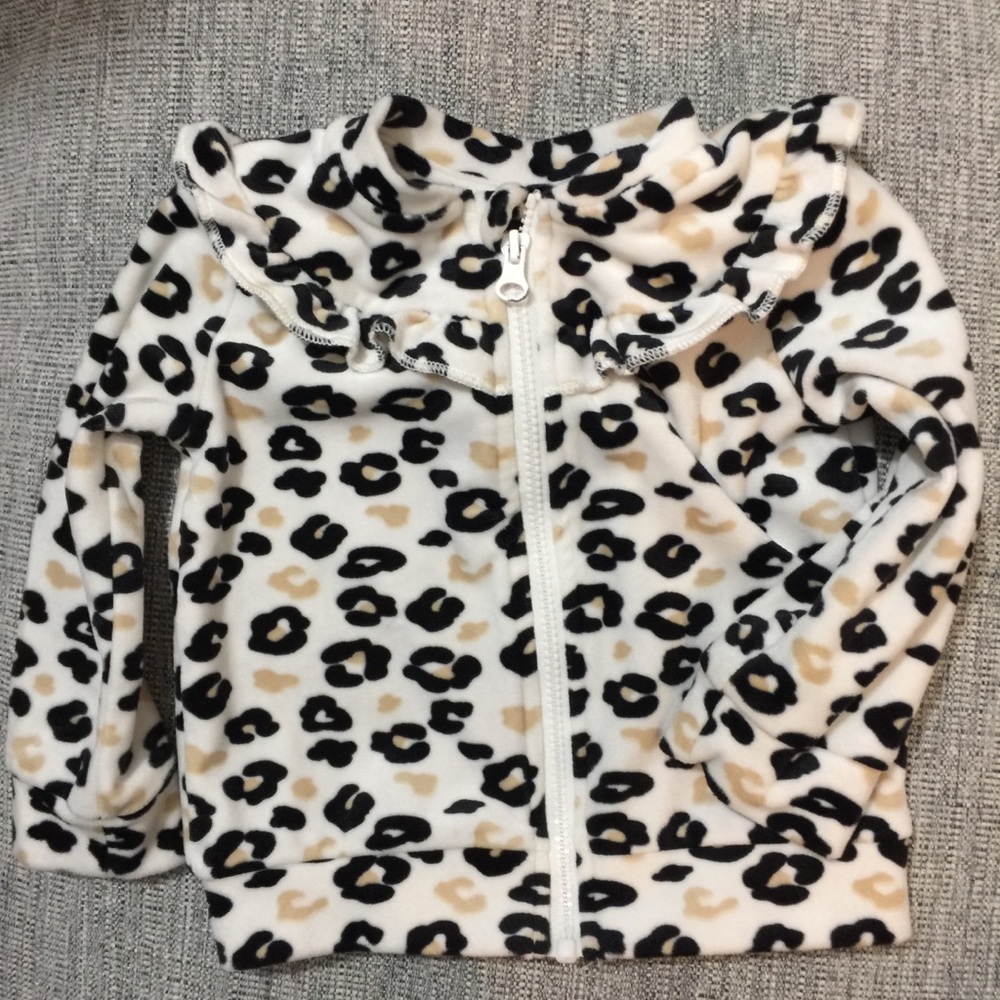 Animal Leopard Print Soft Frill Zip Up Jacket baby